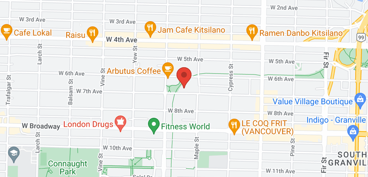 map of 305 2033 W 7TH AVENUE